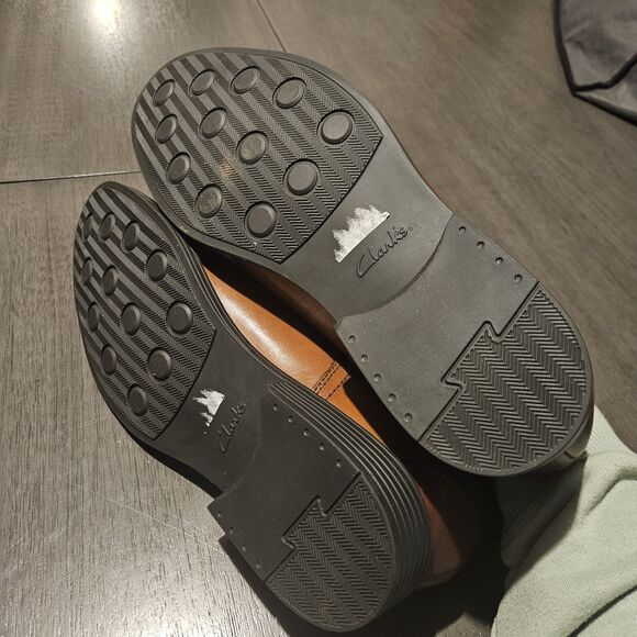 Clarks Whiddon Step Loafers Men's Size 11.5 M Dark Tan Leather Slip On Comfort - Picture 5 of 7